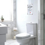 plaque décorative vintage humour texte grunge coeurs toilette blanc brun rouge