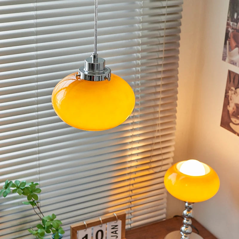 lampe suspendue moderne jaune brillante salon chambre flux lumineux élevé facile e27