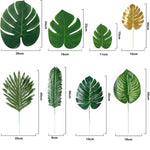 feuilles artificielles vert doré feuilles tropicales moderne extérieur décoration anniversaire mariage baby shower piquet