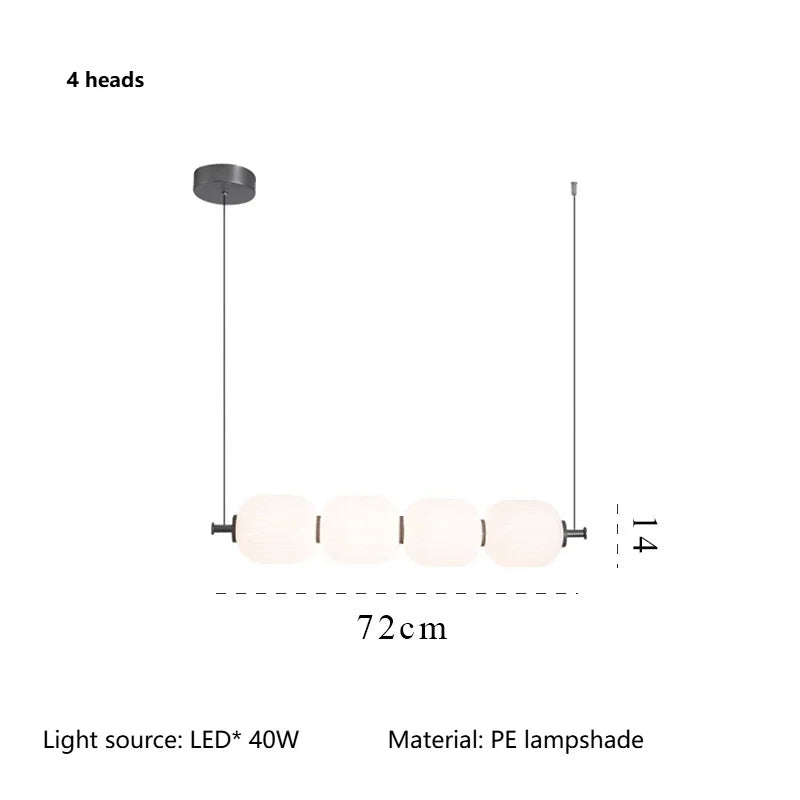 suspension lumineuse moderne blanc rayures horizontales opacité pince câble led