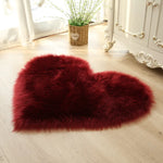 tapis peluche coeur rouge gris violet bleu moderne doux 50x60cm maison décoration chambre salon