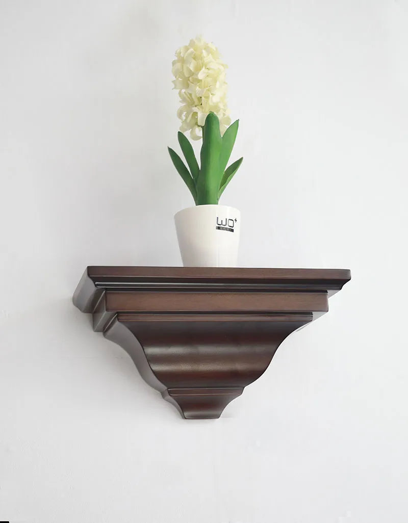 support mural étagère bois sculpté classique fixations salon décoration marron foncé adult walnut