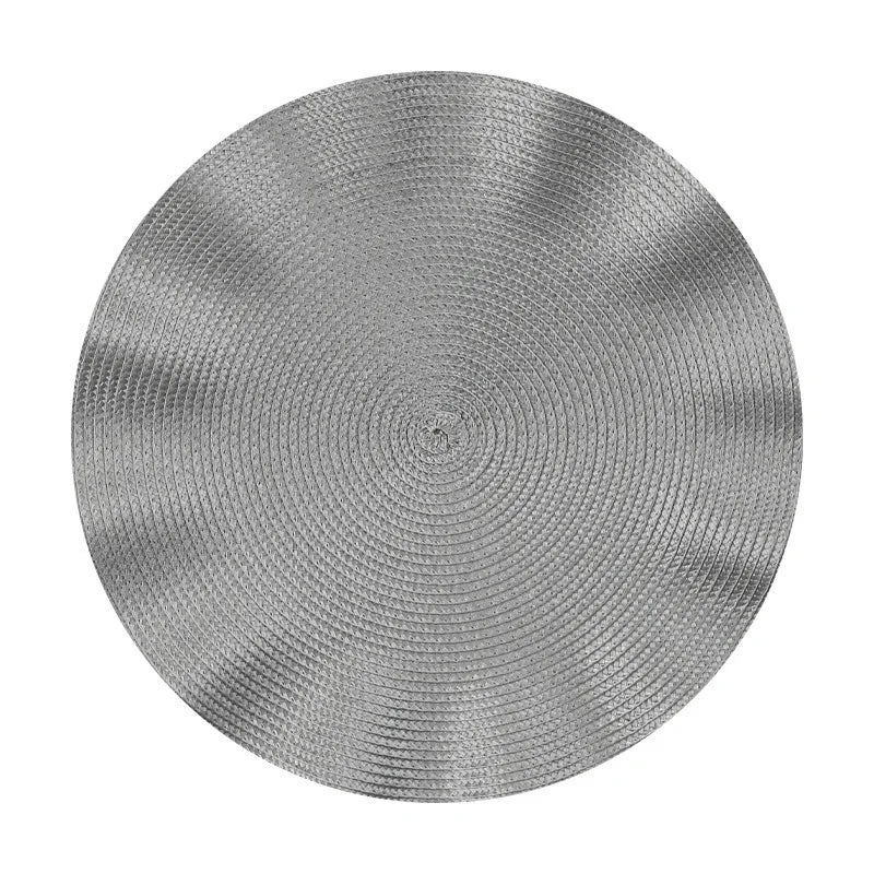 placemats ronds tissu rayures concentriques moderne rose doré rouge gris beige orange festive