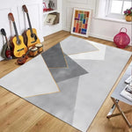 tapis moderne gris noir géométrique polyester antidérapant résistant extérieur 30x50cm 40x60cm