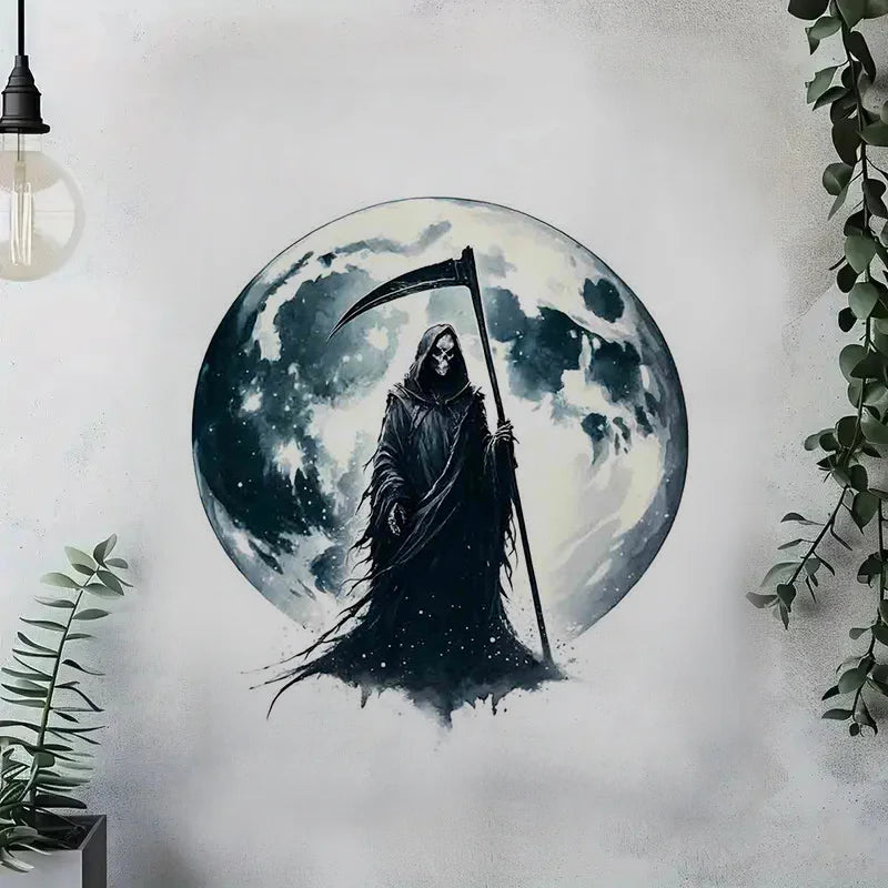 autocollant mural gothique grim reaper nuit étoiles noir illustration