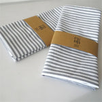 serviettes table coton rayures gris clair blanc absorption rapide séchage rapide moderne cuisine utilisation
