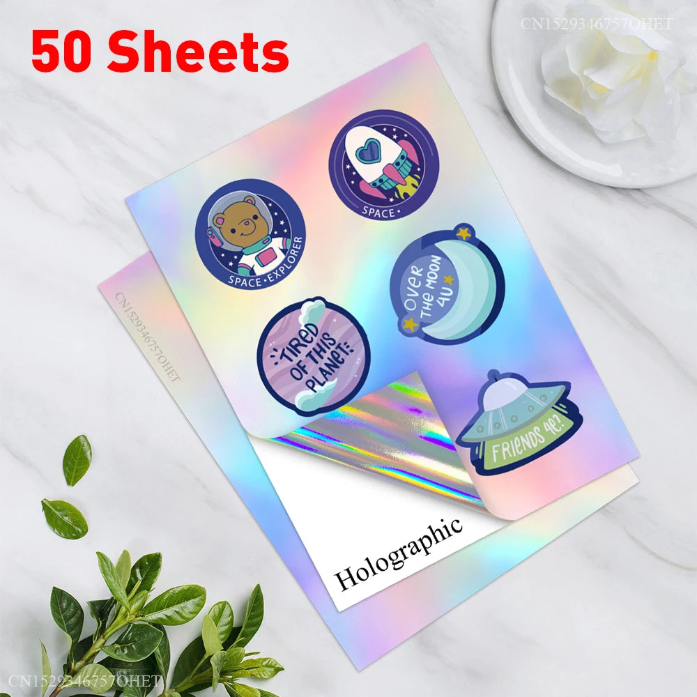 papier autocollant vinyle a4 blanc mat 50 feuilles motifs animaux fleurs décoration