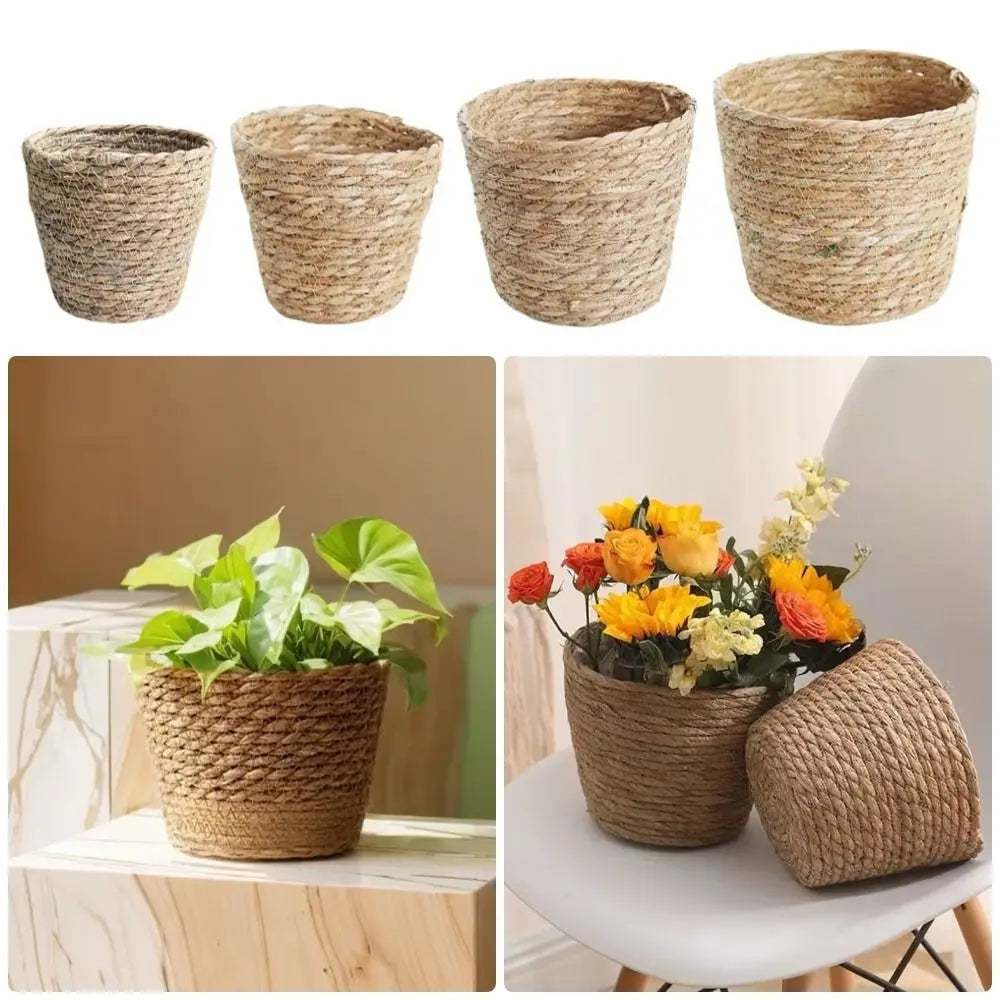 paniers tissés main fibre naturelle rustique artisanal mini small medium large