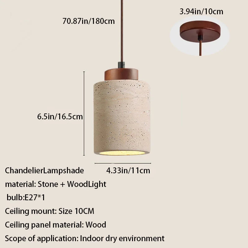 lampe suspendue pierre beige brun texture marbrée moderne minimaliste câble cuir marron ampoule E27