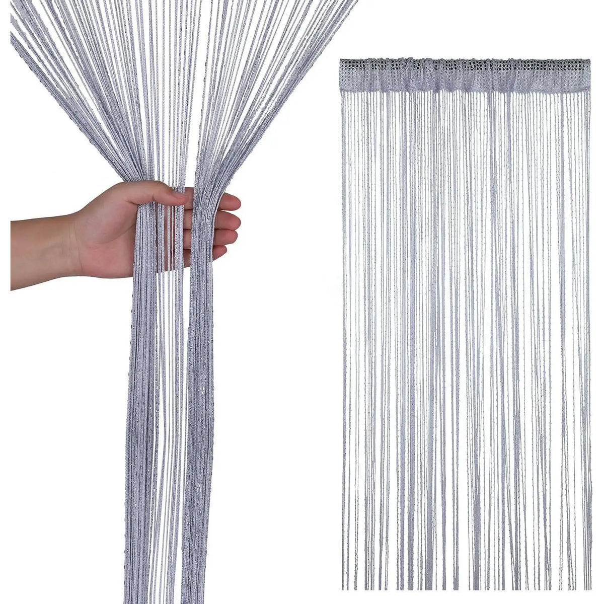 rideau blanc semi transparent moderne chainettes polyester 100x200cm chambre salon