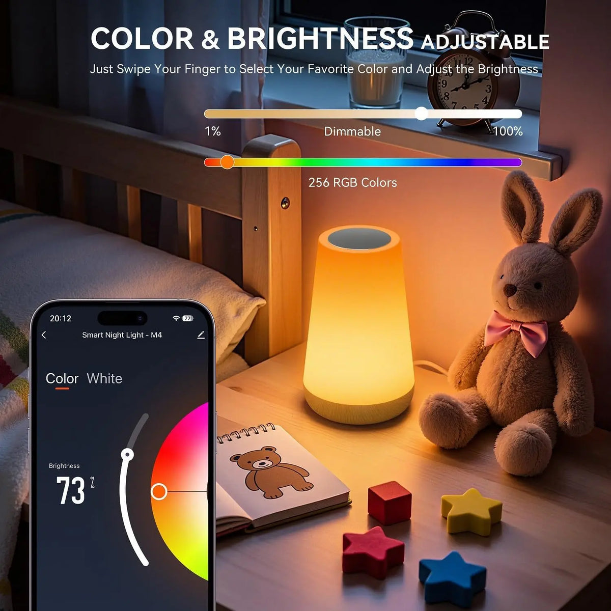 lampe table intelligente rgb wifi rechargeable usb gradient coloré moderne adjustable timing