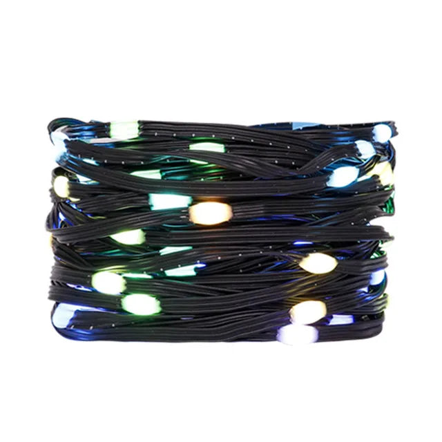 guirlande lumineuse led rgb adressable usb decoration noel mariage jardin fil transparent vert noir