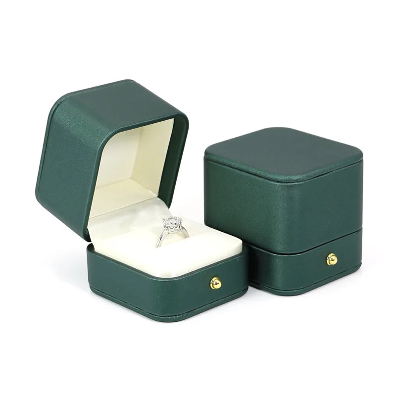 boîte rangement bijoux velours cuir portable diamants classique or rose argent anniversaire mariage