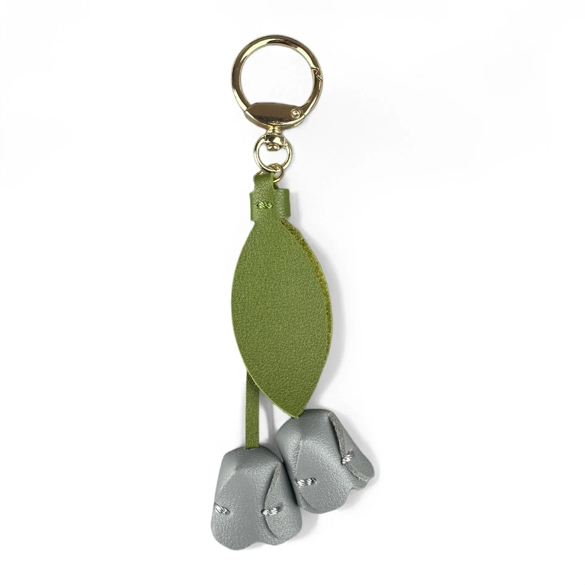 porte clés décoration florale tulipes feuilles vert jaune rose rouge bleu gris violet anneaux