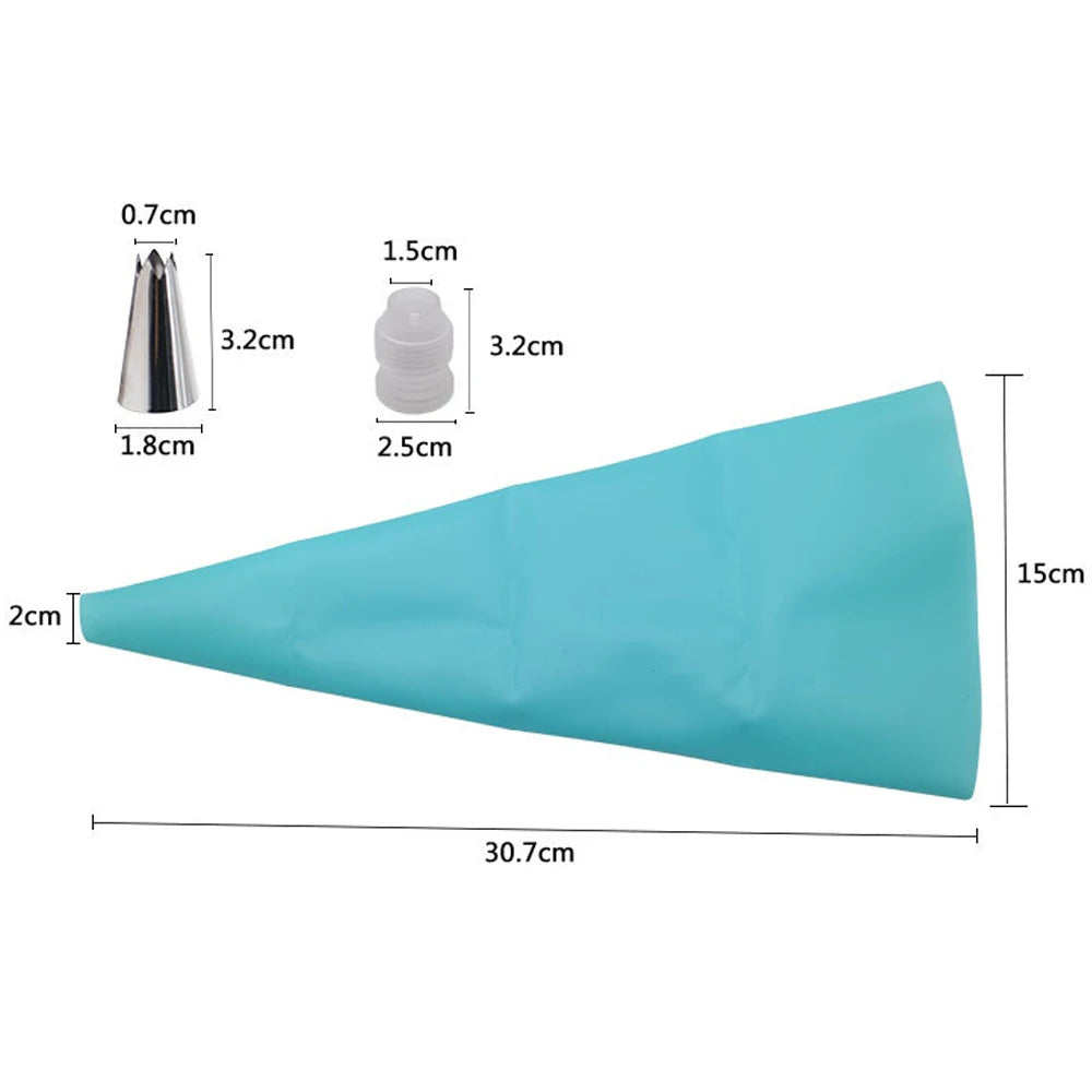 poche pâte silicone réutilisable 24 buses aiguilles métalliques outil pâtisserie