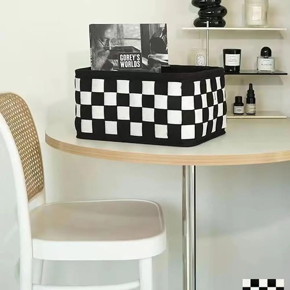 boîtes rangement carreaux noir blanc pliables modernes minimalistes bureaux multifonctions