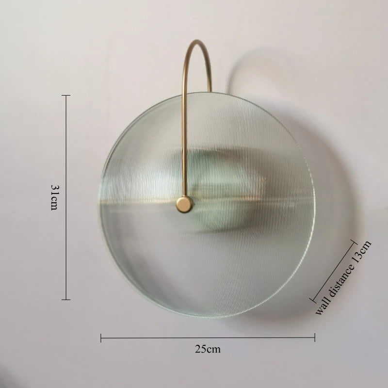lampe murale moderne transparente rayures fines chambre coucher salle bain éclairage quotidien led verre