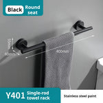 porte serviettes acier inoxydable noir moderne minimaliste brossé salle bain ensemble pièces métal lisse