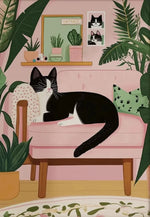 tableau toile chat tuxedo moderne décoration murale salon chambre objet esthétique