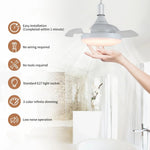 lampe ventilateur combinée moderne blanc éclairage quotidien télécommande surface cuisine chambre salle manger entrée