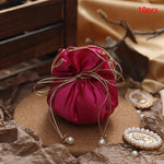 sac cadeau violet satiné ruban doré blanche élégant anniversaire bijoux cadeau opulent 10 pièces