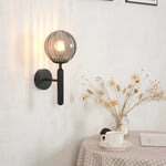 applique murale moderne sphérique transparente noir or rose bleu éclairage chambre cuisine entrée