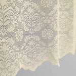 rideau pastoral dentelle florale transparent beige clair bord festonné décoration fenêtre maison