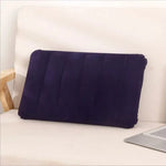coussin gonflable violet gris clair velours rayures horizontales moderne confortable étiquette expliquative voyage camping
