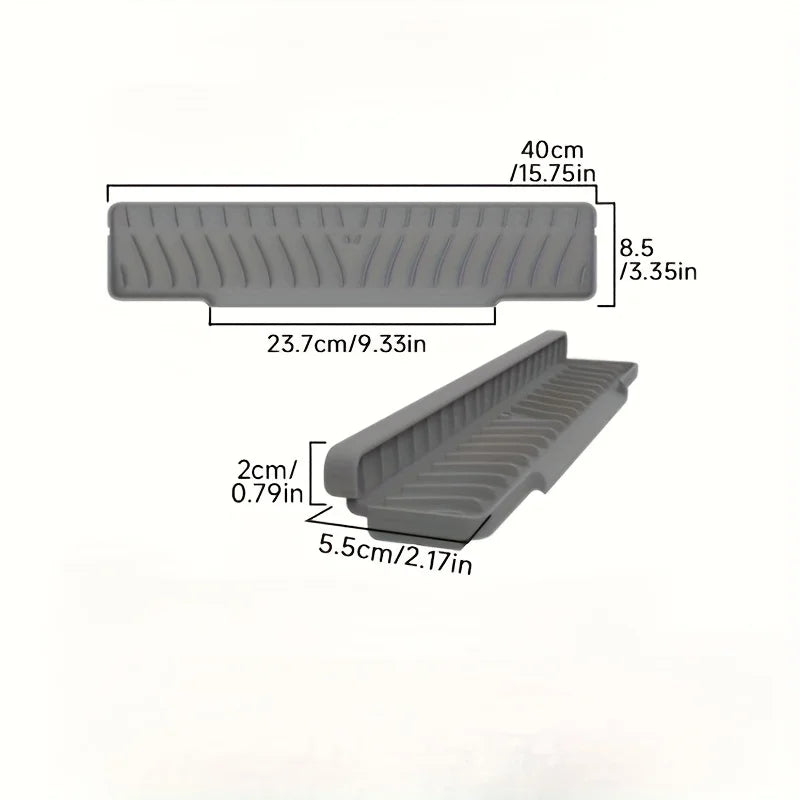 tapis drainage évier silicone gris moderne éponge vaisselle assiettes bols séchage respectueux environnement