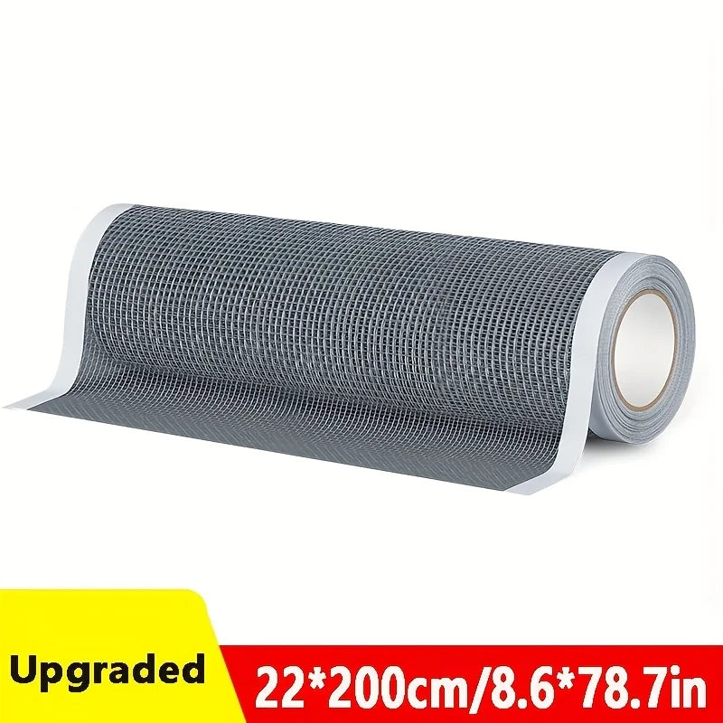 ruban réparation adhésif gris maille fine 22cm fenêtre porte tente camping car moustiquaire anti