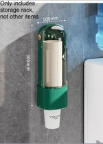 distributeur tasses jetables moderne minimaliste adhésif transparent vert blanc beige plastique