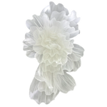 décoration mariage serre tête épingle cheveux blanc argenté plissé semi transparent floral stylisé
