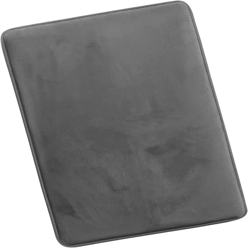 tapis bain gris foncé velours épais moderne super absorbant antibruit sans fixation