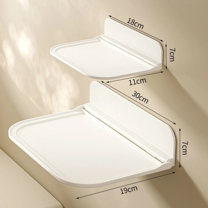 support rangement pliable étagère murale adhésive sans perçage blanc moderne salle bain téléphone boîte
