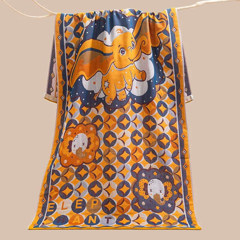 serviette bain coton fleur multicolore moderne jacquard absorbante toilette confortable respectueuse peau lavable machine