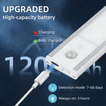 lampe sous meuble rechargeable usb blanc moderne sensor mouvement led aluminium