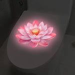 sticker mural fleur lotus rose illustration réaliste autoadhésif amovible chambre salon decoration nocturne brillante