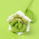 fleurs artificielles tricotées violet rose blanc jaune vert finement crochetées décoration intérieure artisanal