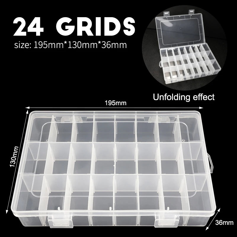 boîtes rangement transparentes modulaires grilles détachables organisation pratique bijoux outils écologiques plastique pp respectueux