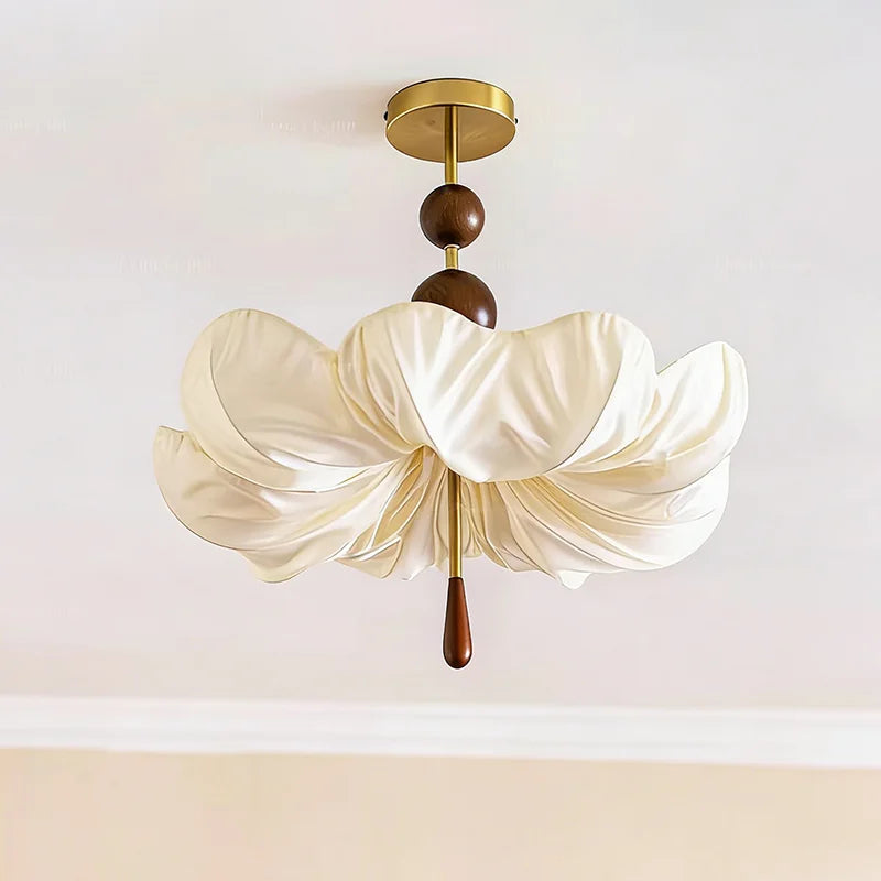 lampe suspendue tissu plissé moderne élégante blanc doré marron 249 2000 lumens 90 260V