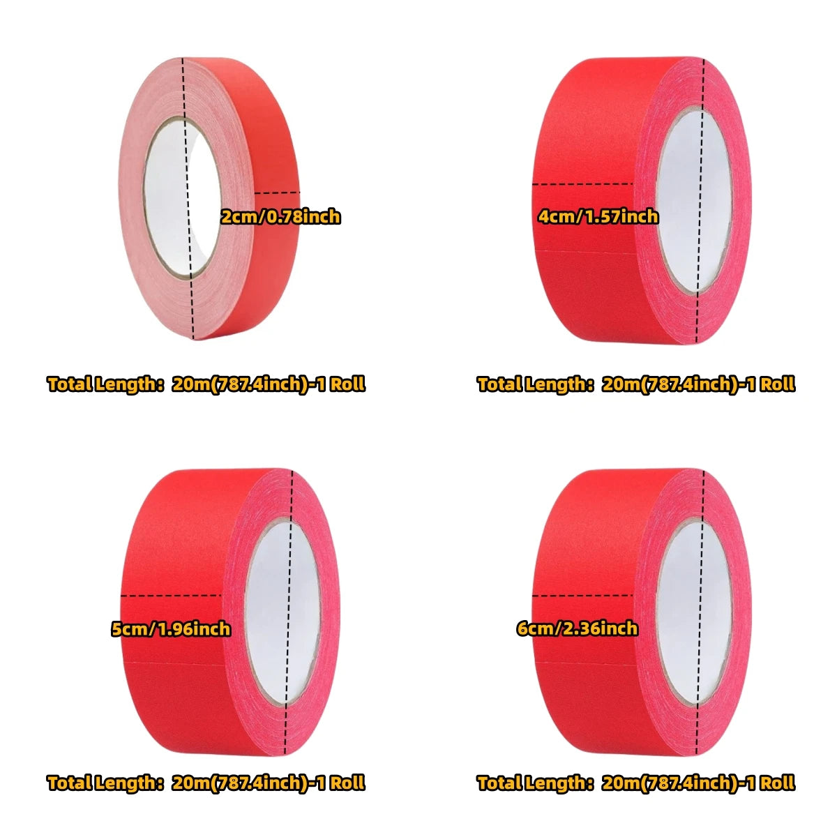 ruban adhésif rouge texture rugueuse 20mm 40mm 50mm 60mm fixations pratique