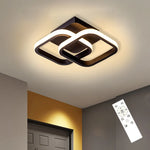 luminaire led plafonnier moderne minimaliste noir blanc forme carrée surface lisse fixé télécommande