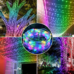 Effet lumineux multicolore de la guirlande LED en galets