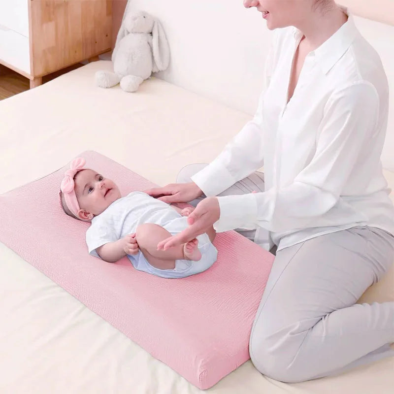 coussin changement bébé couverture tissu floral moderne doux rose beige