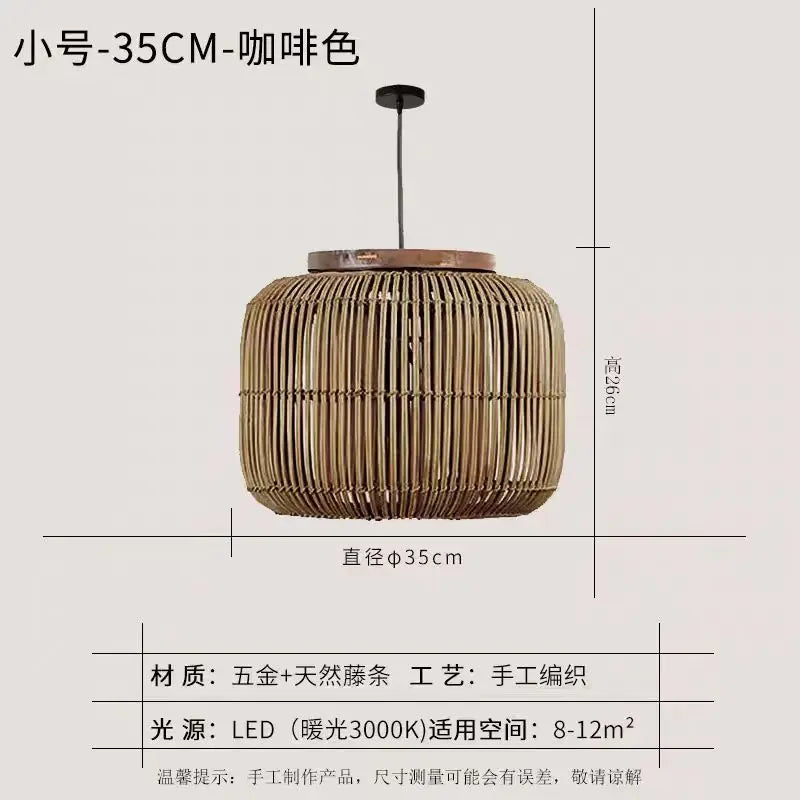 lampe suspendue rattan moderne ampoule filament noir beigeclair chambre salonhôtel