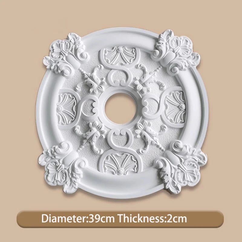 décoratif blanc ornements floraux classique 50cm diamètre 2.8cm épaisseur