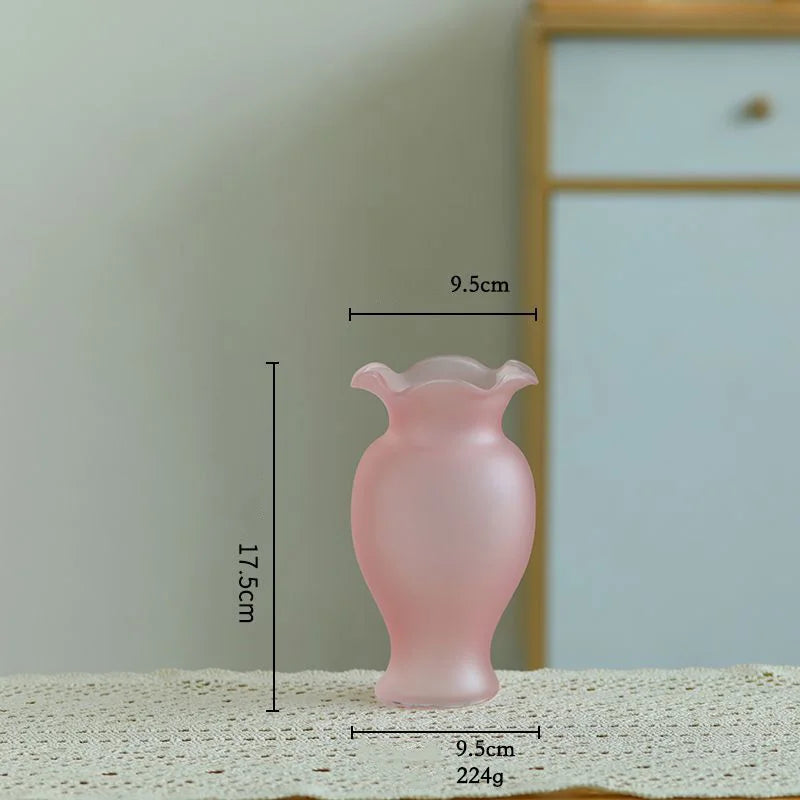 vase verre opaque moderne fleurs artificielles décoration table salon maison