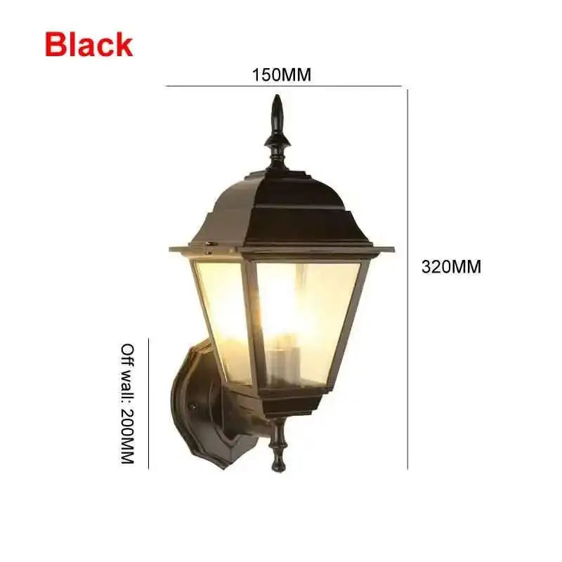 Lampe murale traditionnelle verre transparent bronze noir extérieure jardin porche maison éclairage filaire LED