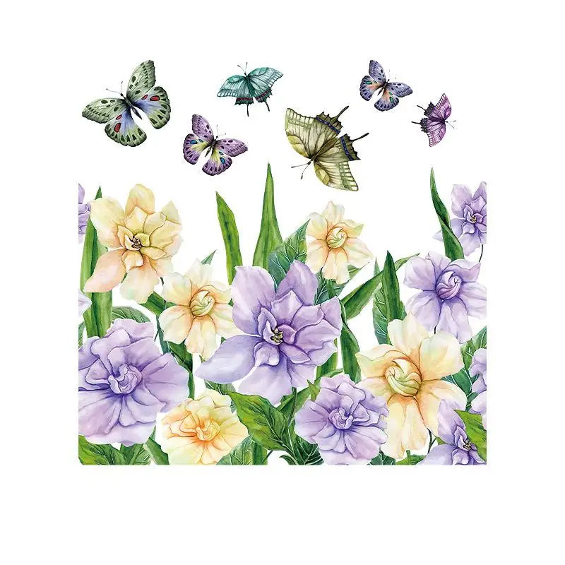 sticker adhésif moderne multicolore tournesol fleurs herbes sauvages décoration wc toilettes couvercle réfrigérateur illustration