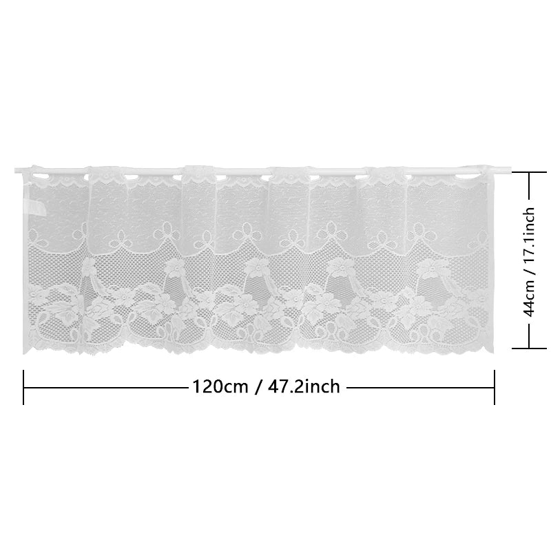 rideau blanc dentelle fleuri transparent classique fenêtre polyester jaccard unique decorationintérieur